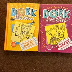 book, Dork Diaries by Rachel Renée Russell, set of 2